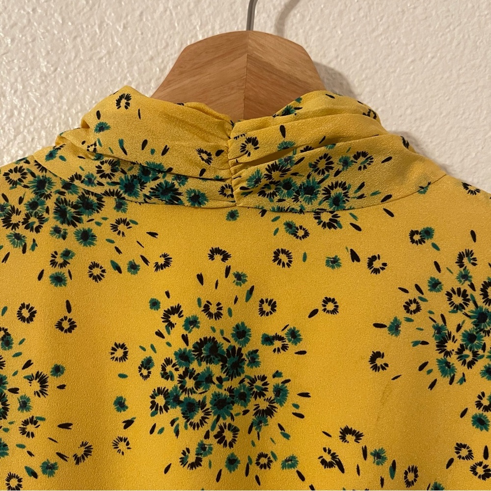 Kensie Women’s Dress Size Medium Yellow and Green Floral Midi Dress - Picture 8 of 13